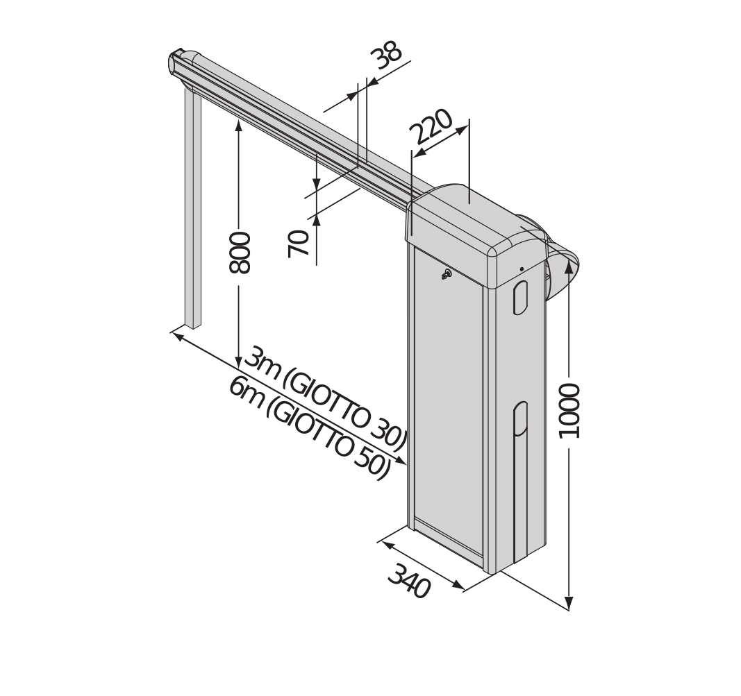 dimensiones talanquera bft giotto bta60