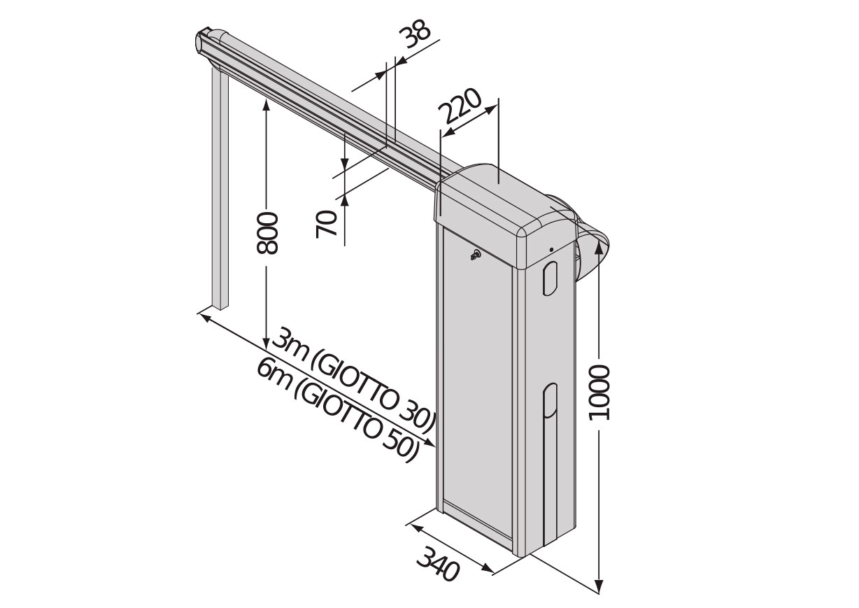 dimensiones Talanqueras-Vehiculares-BFT-Giotto-BTA-30 cerca de mi, en bogota, medellin, cali, sincelejo,armenia, manizales